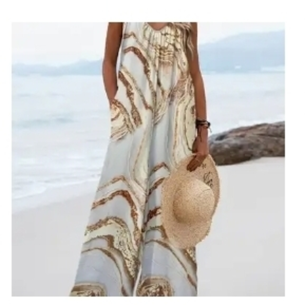 Elegant Marble Print Jumpsuit